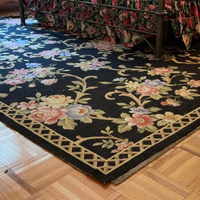 Floral Black Rug 6x9