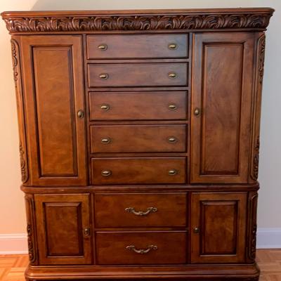 Ornate Traditional Style Wooden Armoire 
