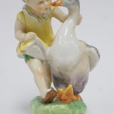 1016	ROYAL WORCESTER FIGURE OF CHILD TITLED *GOOSIE GOOSIE GANDOR* #3304, APPROXIMATELY 6 IN HIGH
