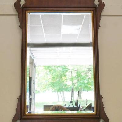 1203	STATTON CHIPPENDALE STYLE BEVELED EDGE MIRROR WITH GILT TRIM, APPROXIMATELY 29 IN X 50 IN H
