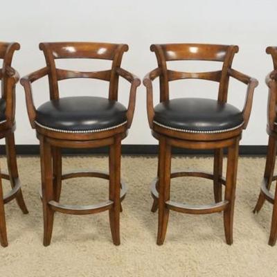 1199	4 WOOLBRIDGE FURNITURE SWIVEL BAR STOOLS, EACH APPROXIMATELY 24 IN X 22 IN X 43 IN H
