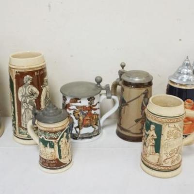 1029	GROUP OF ASSORTED GERMAN STEINS
