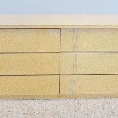 1188	MID CENTURY MODERN BIRDSEYE MAPLE 6 DRAWER CHEST, APPROXIMATELY 80 IN X 20 IN X 32 IN H
