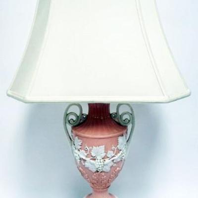 1128	WEDGWOOD URN SHAPED TABLE LAMP, APPROXIMATELY 32 IN H
