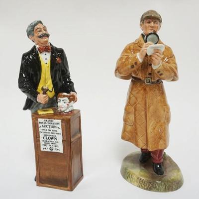1011	ROYAL DOULTON FIGURES, THE AUCTIONEER, THE DETECTIVE, EACH APPROXIMATELY 10 IN HIGH
