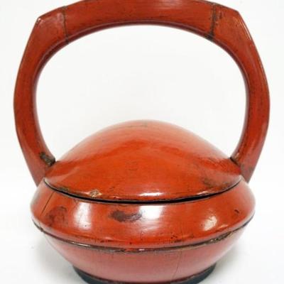 1120	CHINESE WOOD WEDDING BASKET, APPROXIMATELY 15 IN X 18 IN H
