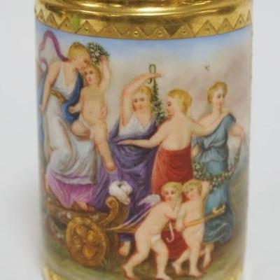1008	ANTIQUE AUSTRIAN HAND PAINTED MUG, APPROXIMATELY 4 1/4 IN HIGH
