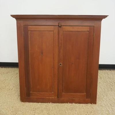 1269	ANTIQUE CHERRY 2 DOOR CABINET TOP HAND DOVETAILED CONSTRUCTION, APPROXIMATELY 41 IN X 12 IN X 43 IN
