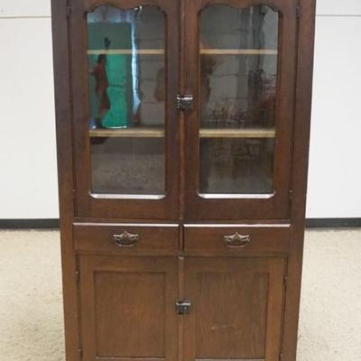 1259	OAK 4 DOOR 2 DRAWER KITCHEN CUPBOARD, APPROXIMATELY 38 IN X 15 IN X 76 IN H
