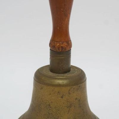 1070	ANTIQUE BRASS SCHOOL BELL, APPROXIMATELY 10 IN HIGH
