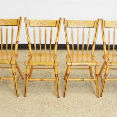 1263	SET OF 6 CONTEMPORARY STYLE ARROW BACK PLANK SEAT CHAIRS, 2 ARM AND 4 SIDE
