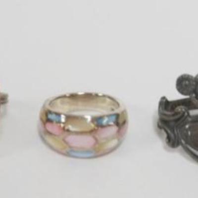1161	5 STERLING SILVER RINGS, APPROXIMATELY 1.67 TOZ INCLUDING STONES
