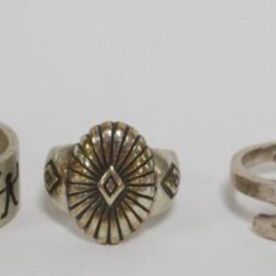 1164	5 STERLING SILVER RINGS, APPROXIMATELY 1.67 TOZ , 1 MARKED MEXICO
