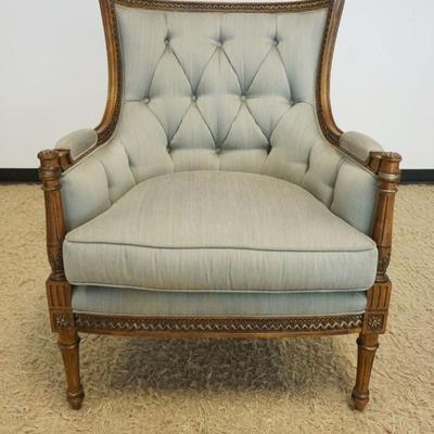 1230	CENTURY TUFTED BACK UPHOLSTERED BERGERE ARM CHAIR, APPROXIMATELY 22 IN X 30 IN X 43 IN H
