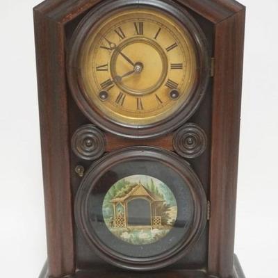 1111	INGRAHAM SHELF CLOCK *DORIC*, APPROXIMATELY 11 IN X 5 IN X 17 IN H
