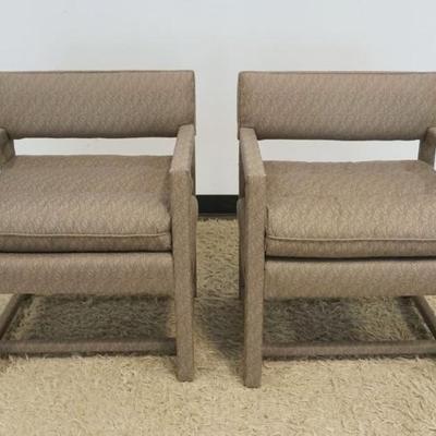 1191	2 MODERN, CENTURY CHAIR CO., UPHOLSTERED ARM CHAIRS WITH TUFTED SEATS, EACH APPROXIMATELY 24 IN X 20 IN X 31 IN H
