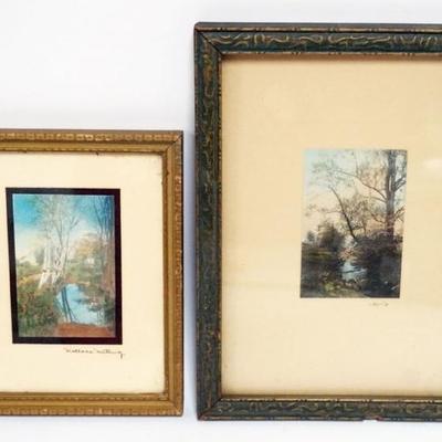 1108	2 SIGNED WALLACE NUTTING PRINTS, LARGEST APPROXIMATELY 6 IN X 8 IN OVERALL
