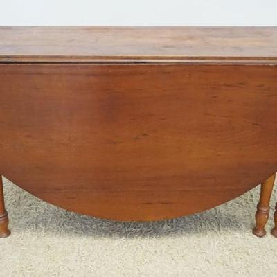 1272	ANTIQUE SOLID CHERRY DROP LEAF TABLE, APPROXIMATELY 20  IN X 27 IN H, EACH DROP 22 IN 

