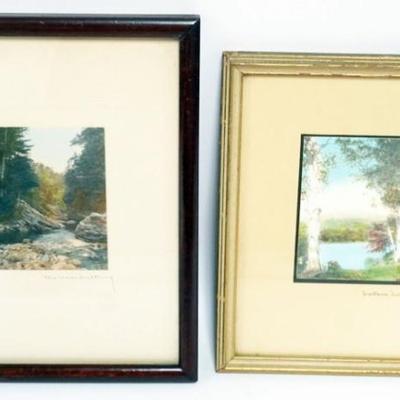 1106	2 SIGNED WALLACE NUTTING PRINTS, LARGEST APPROXIMATELY 8 IN X 10 IN OVERALL
