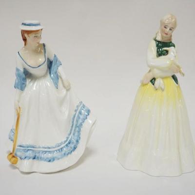 1012	ROYAL DOULTON FIGURES, SUMMERTIME, SPRINGTIME, EACH APPROXIMATELY 8 1/2 IN HIGH

