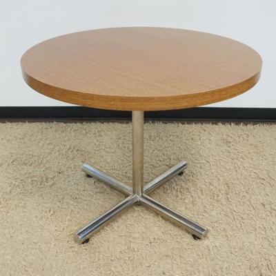 1189	MODERN ROUND FORMICA TOP, CHROME BASE TABLE, APPROXIMATELY 46 IN X 30 N H
