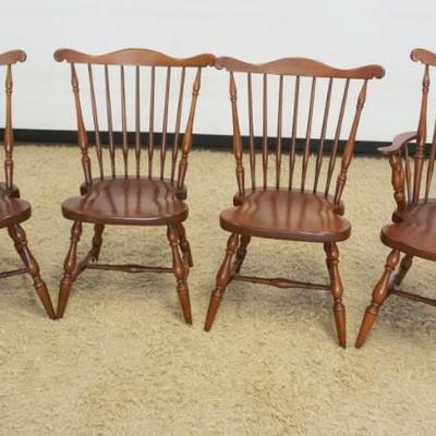 1233	SET OF 4 HARDEN SOLID CHERRY WINDSOR STYLE CHAIRS, 3 SIDE AND 1 ARM
