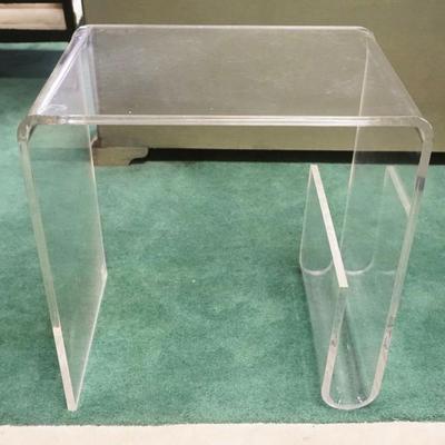 1185	MODERN STYLE LUCITE STAND, APPROXIMATELY 23 IN X 17 IN X 23 IN H
