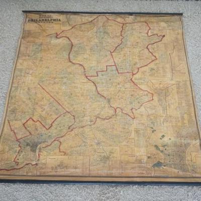 1081	1860 MAP OF THE VICINITY OF PHILADELPHIA & TRENTON, CK STONE & A POMEROY, SOME LOSS & STAINING, APPROXIMATELY 69 IN X...