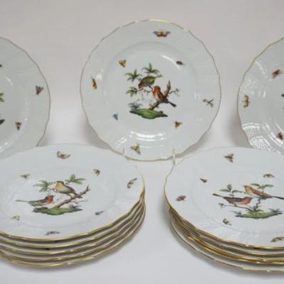 1001	HEREND ROTHSCHILD DINNER PLATES, 13-10 1/4 IN PLATES TOTAL
