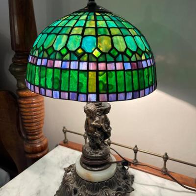 Tiffany !!!!! style lamp with cherubs we have two