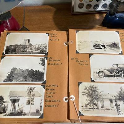 Several black-and-white photo albums