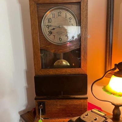 Antique time Clock Super cool  RARE IN THIS CONDITION 