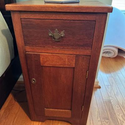 Handmade side table with twin bed
