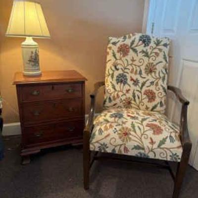 Bedside table 2 by craftique with chair