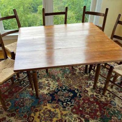 Antique drop leaf table chairs