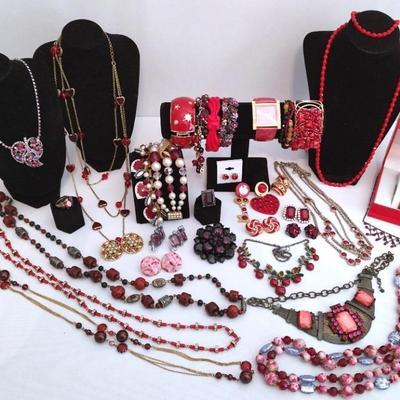 Lady In Red Costume Jewelry