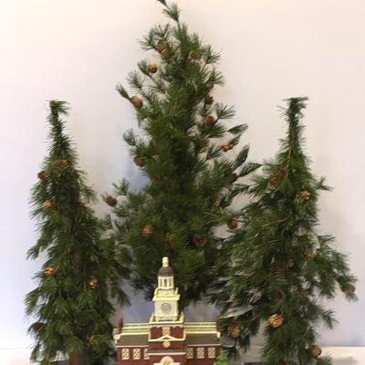 Dept. 56 Heritage Village- Independence Hall & Timberline Pine Trees (3)