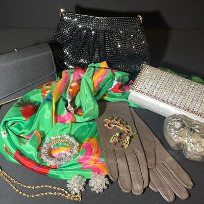 A Night Out On The Town : Purses, Scarf, Gloves & Jewelry with Box