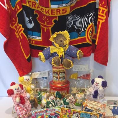 The greatest show ever! Large Collectibles Of Circus Clowns/blanket/books/ Hallmark Ornaments & More