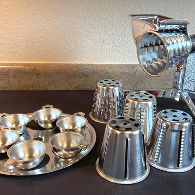 Saladmaster Machine Food Processor Slicer Grater & Egg Poachers Cups Set of Six With Insert