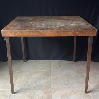 Vintage Vonoa Wood Folding Card Table 