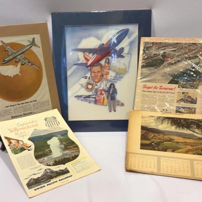Collection Of Prints Of Airlines To Yellowstone &  Calendar (1945)