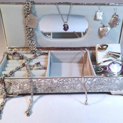 Sterling And CZ Rings, Charms, Bracelets, And A Delicate Necklace
