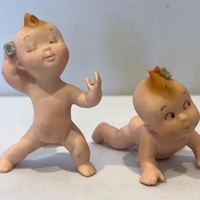  Set Of Two Tiny Bisque Babies 