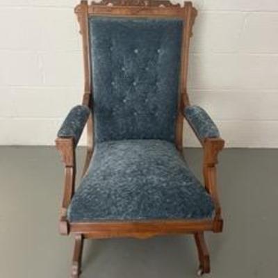 Platform Blue Rocking Chair