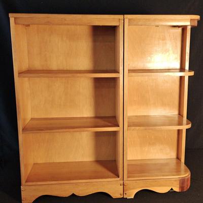 2 solid wood bookshelves. 
