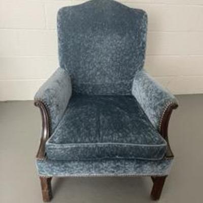 Blue velvet chair 