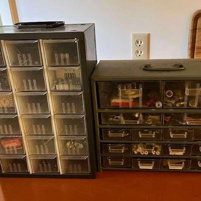 Set of Two Small parts and Screw Drawer Organizers - filled 