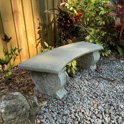 Concrete Curved Garden Bench 