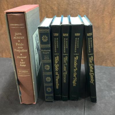 Vintage Leather-Bound Books: F Scott Fitzgerald, Emily Brontë And Jane Austen